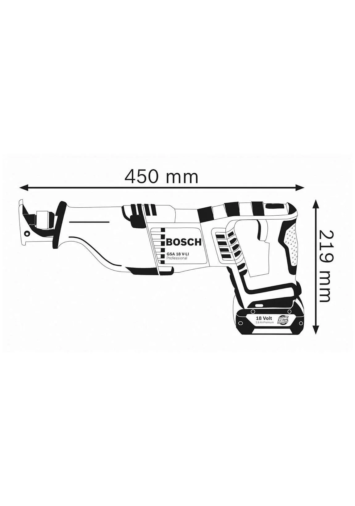 Diagrama sierra sable Bosch GSA 18V-LI