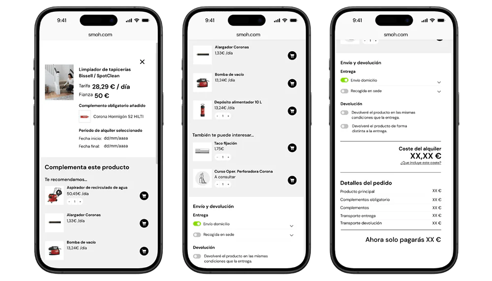 Smoh ágil y cómodo para alquilar herramientas online
