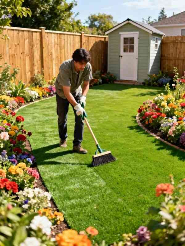 cepillar cesped jardin