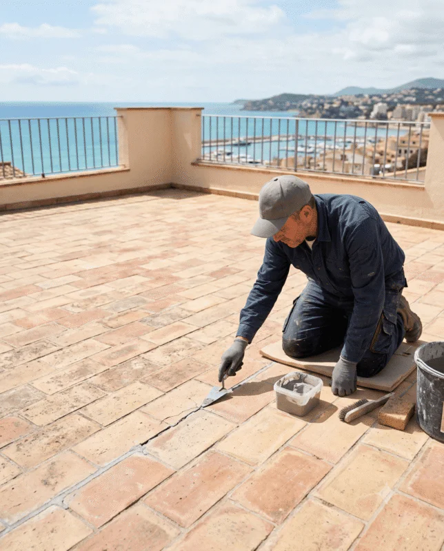 Preparación de una terraza antes de impermeabilizar